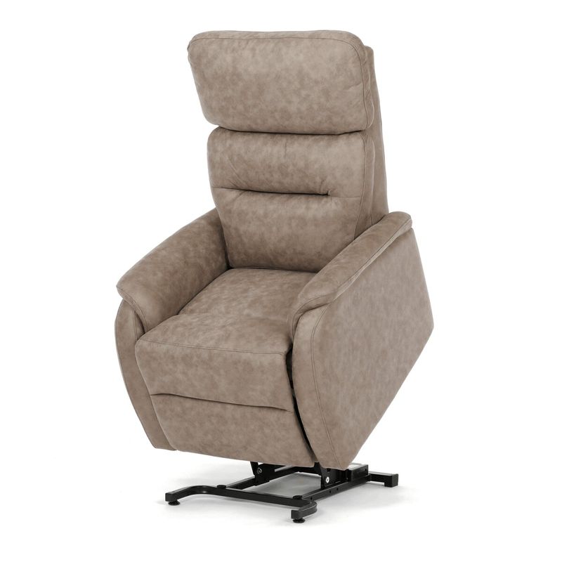 Polohovacie kreslo, elektrické, béžová látka vintage, 150kg, TV-L8904 BK3