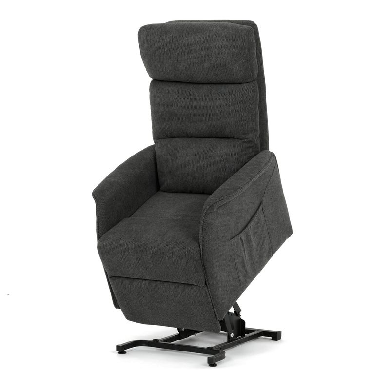 Polohovacie kreslo, elektrické káblové ovládanie, sivá látka, TV-L8960 GREY2
