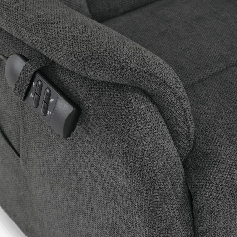 Polohovacie kreslo, elektrické káblové ovládanie, sivá látka, TV-L8963 GREY2