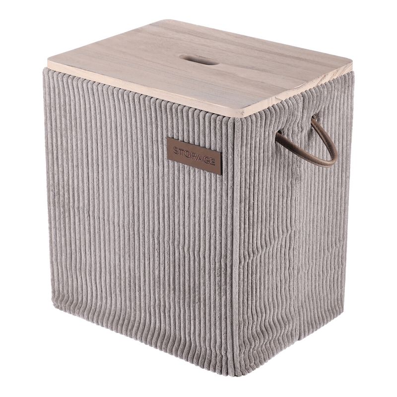 Kôš na bielizeň, látkový s vekom, sivý, sada 5 ks, DT3000 GREY