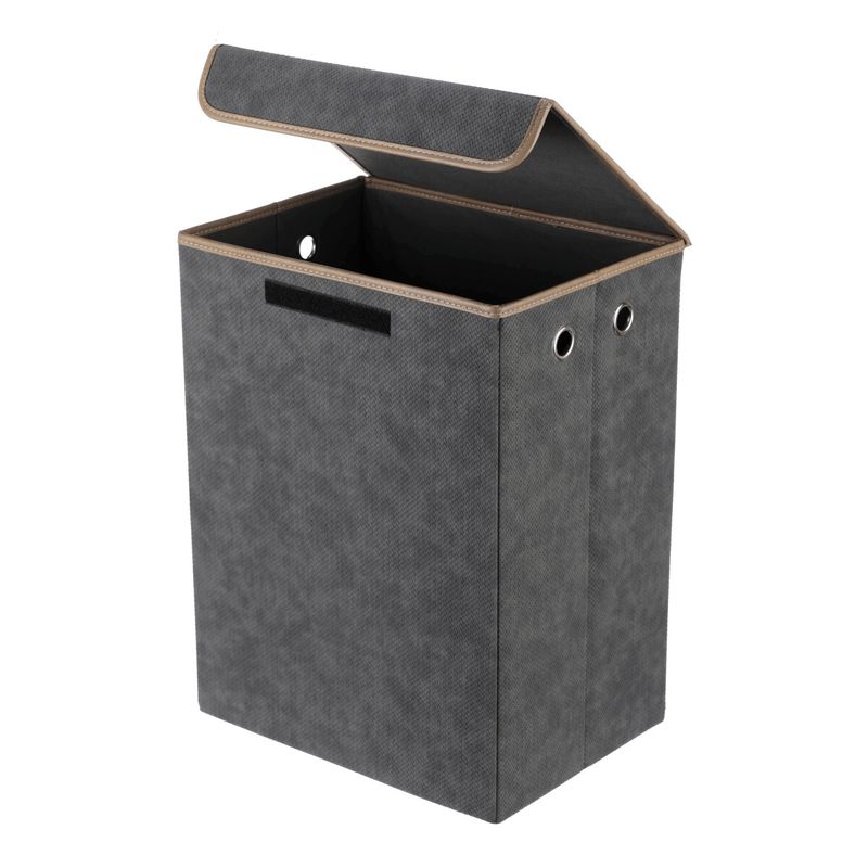 Kôš látkový, skladací s vekom, vysoký, sivý, DT3004 GREY