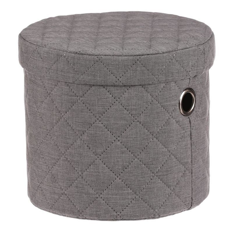 Kôš na bielizeň, látka, okrúhly, sivý, sada 5 ks, DT3007 GREY