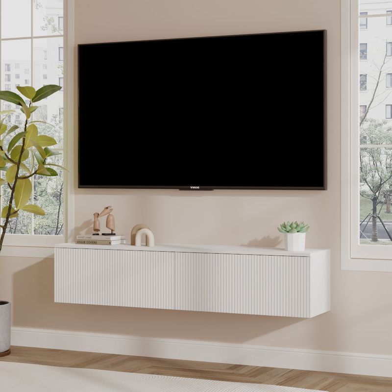 TV stolík, 140cm, biely, FABIEN