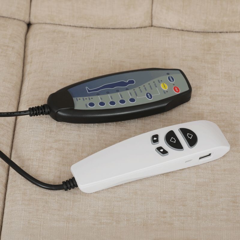 Polohovacie elektrické kreslo, béžová látka, 200kg, TV-H9727 CRM2