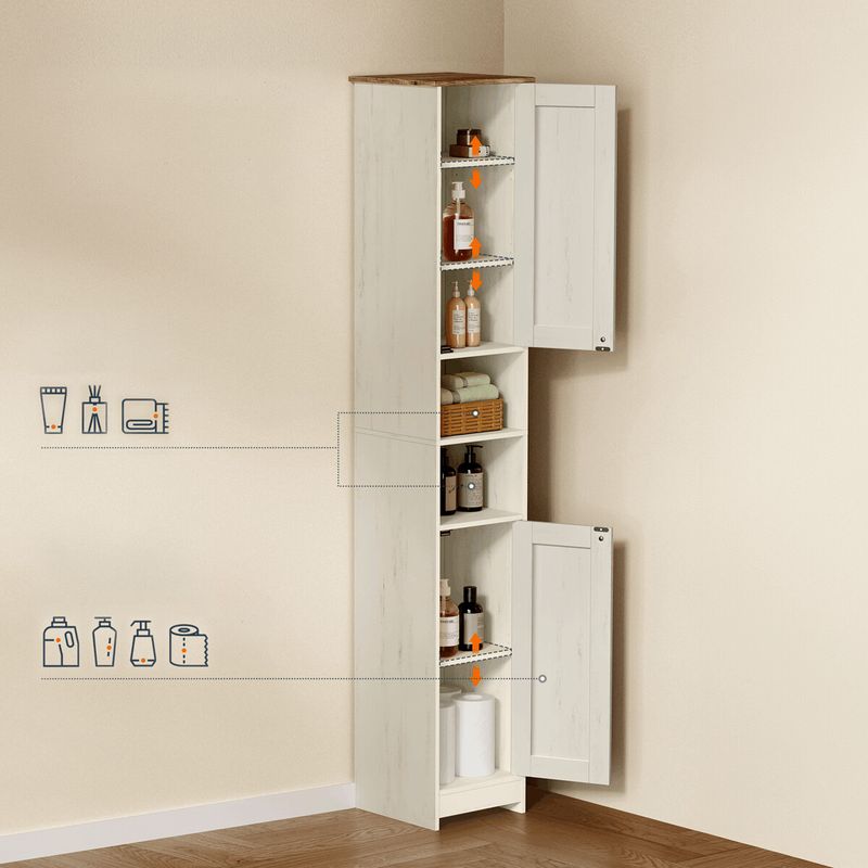 Kúpeľňová vysoká skrinka, 30cm, MDF, biela, AUK-E1166 WT