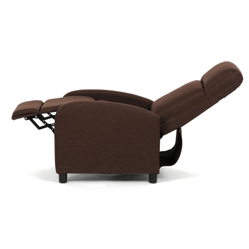 Polohovacie kreslo, hnedá látka, 130 kg, TV-W3397 BR2