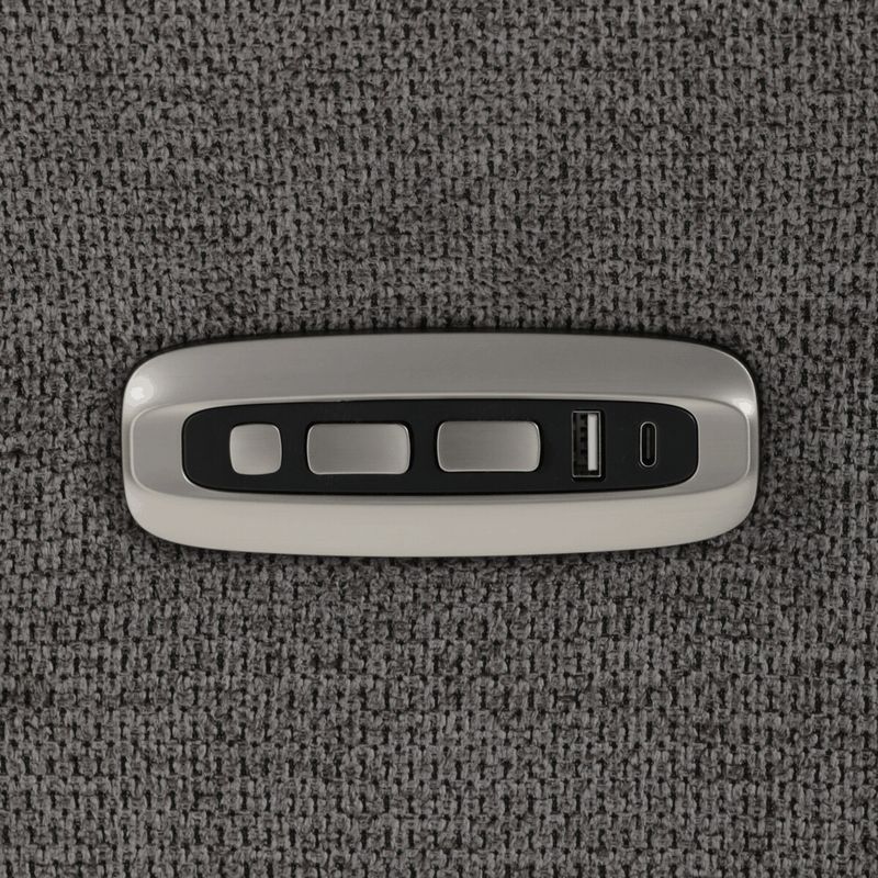 Polohovacie elektrické kreslo, zabudované ovládanie, sivá, látka, TV-C5590 GREY2