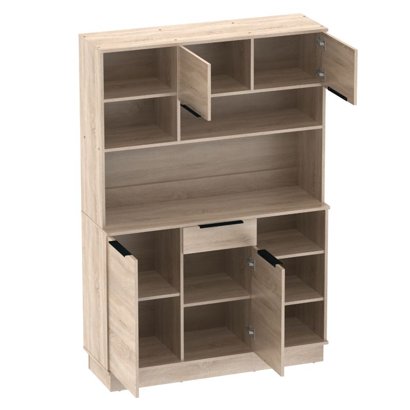Štvordverový kredenc, 120cm, dub sonoma, LILIEN TYP 2