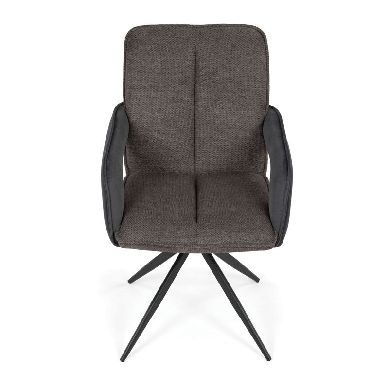 Jedálenská stolička, otočná 180°, béžová látka, DCH-F1146 GREY2 