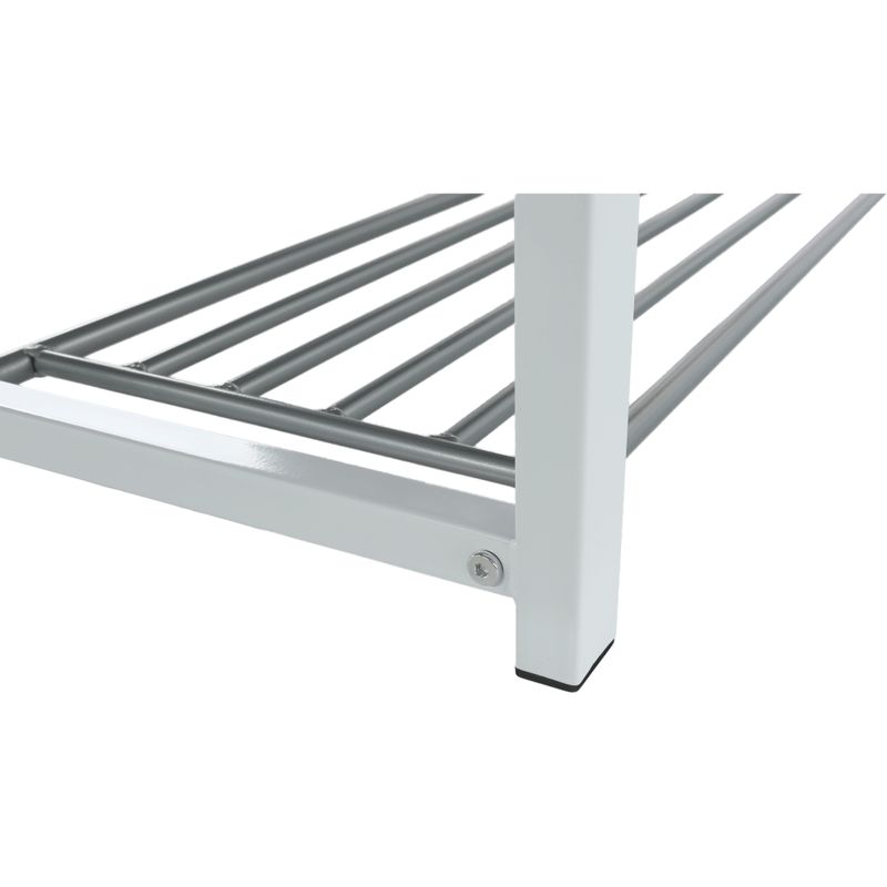 Lavica s botníkom, 81cm, sivá, biela, LANGELLA NEW