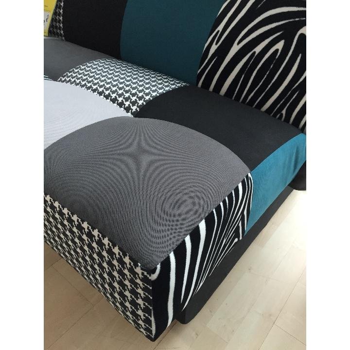 Pohovka, rozkladacia, látka tyrkysová, ALABAMA