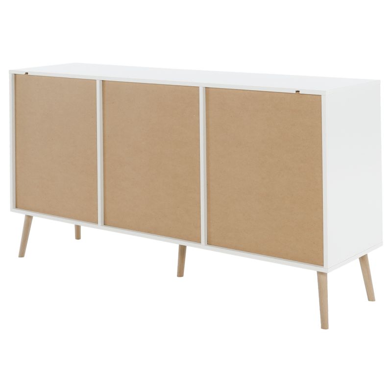 Komoda, 147cm, kombinovaná, dub sonoma, biela, OSLO 75381