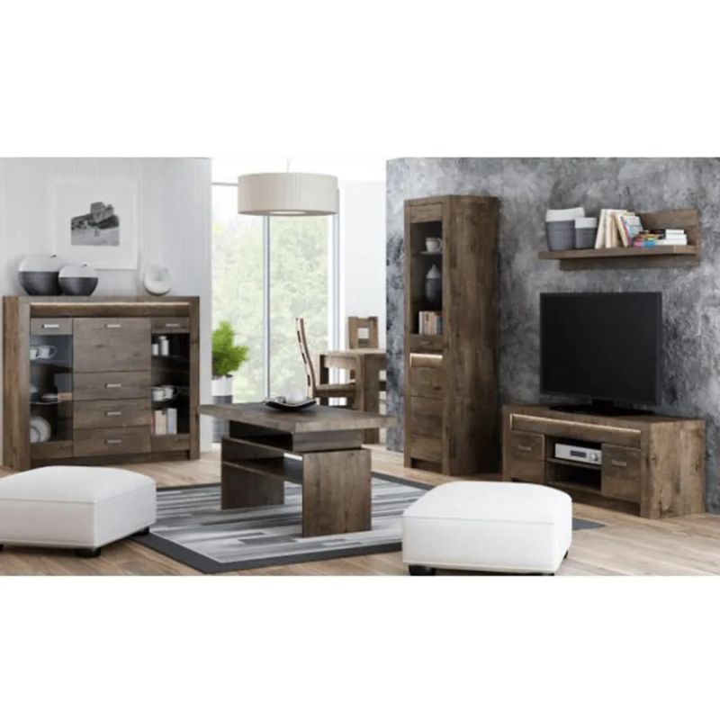 RTV stolík, 137 cm, jaseň tmavý, INFINITY 09