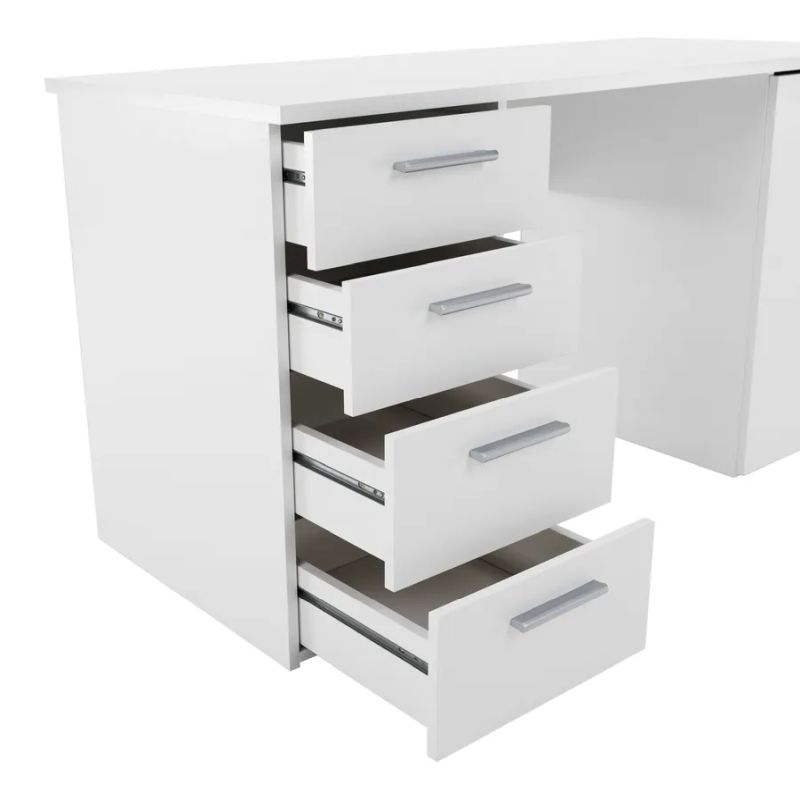PC stôl, 137x60cm, biely, EUSTACH