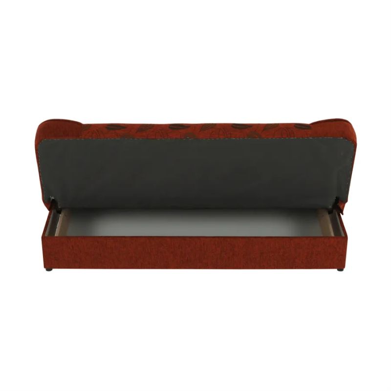 Pohovka, rozkladacia, látka tehla + vzor, ASIA NEW