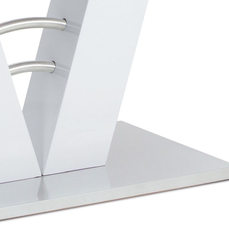 Jedálenský stôl 120-160x80cm, rozkladací, MDF, biely, HT-510 WT