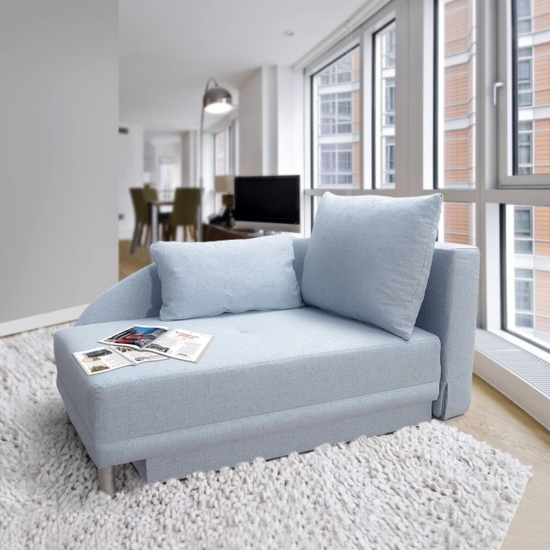 Rozkladacia pohovka, svetlomodrá látka, pravá, LAUREL