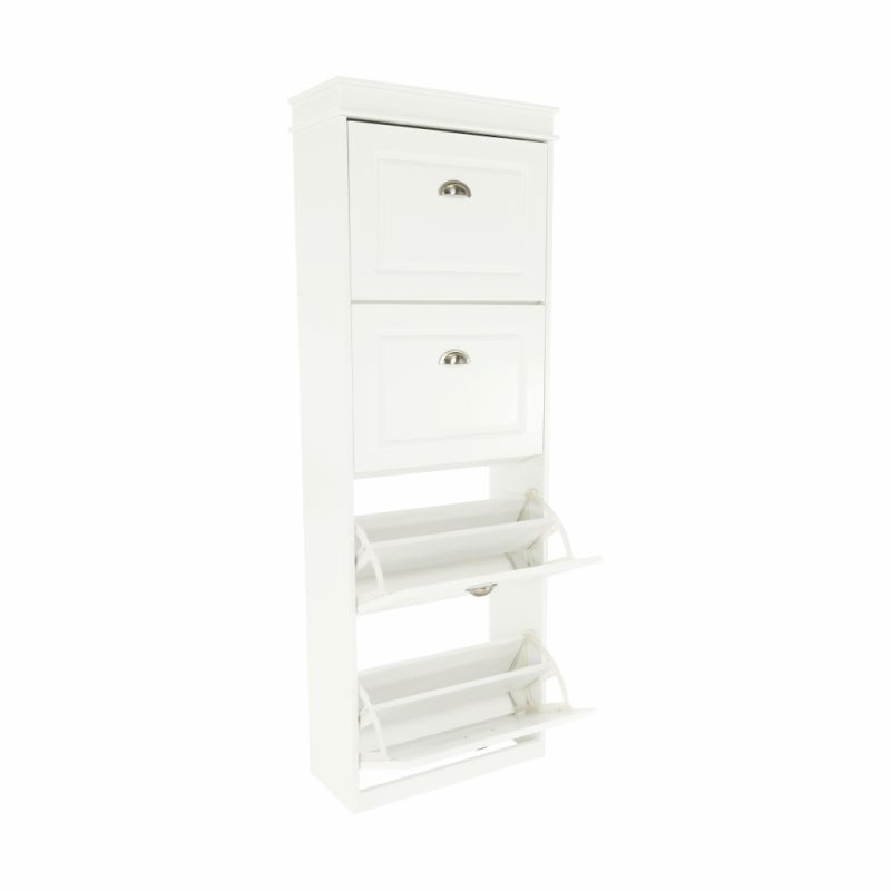 Botník, 54cm, 4-radový, biely, SEBER TYP 3