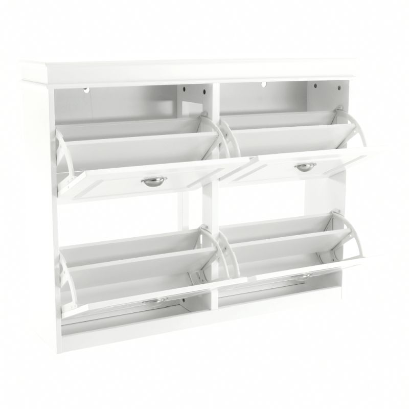 Botník, 105cm, 4-radový, biely, SEBER TYP 5