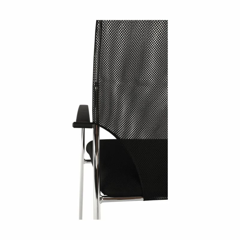 Zasadacia stolička, čierna sieťovina, kov chróm, UMUT