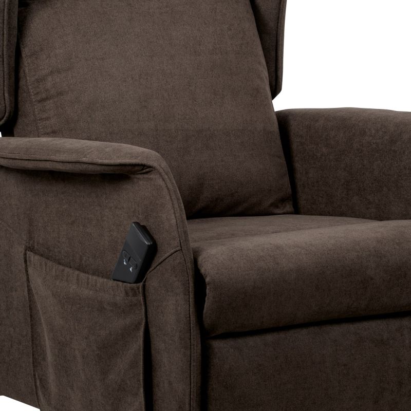 Elektrické polohovacie kreslo hnedé, TV-1190 BR2, relaxačné