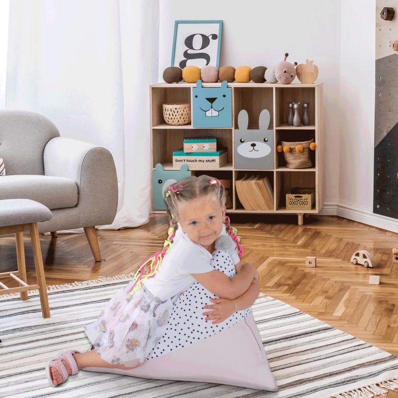 Sedací vak, 50cm, biely, ružový, sivý, POMPOM