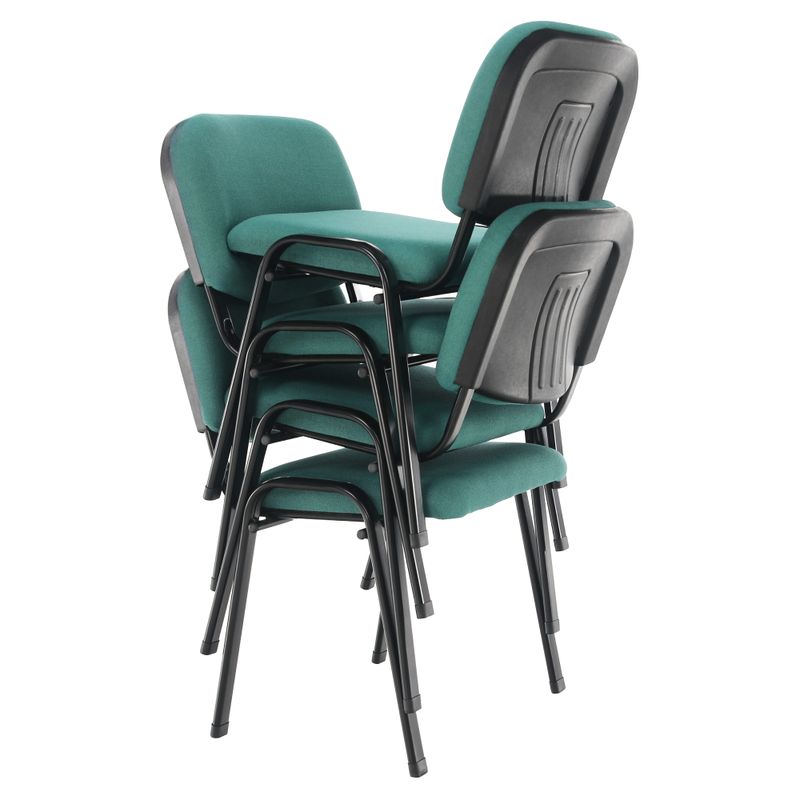 Kancelárska stolička, zelená látka, nohy kov čierny, ISO 2 NEW