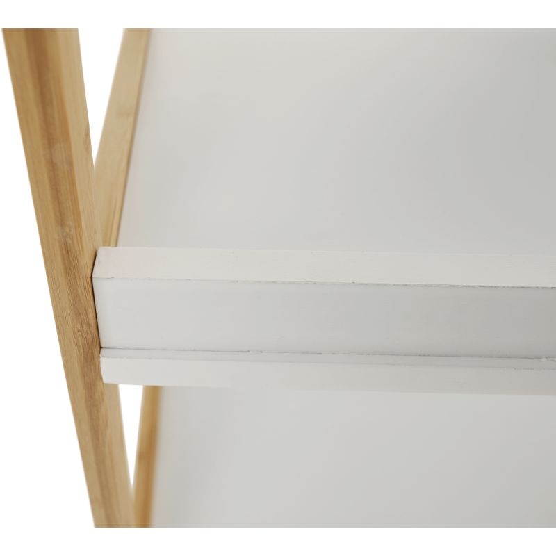 Regál, 63cm, 4-policový, biely, prírodný, KOEN TYP 2