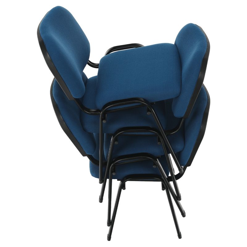 Kancelárska stolička, tmavomodrá látka, nohy kov čierny, ISO 2 NEW