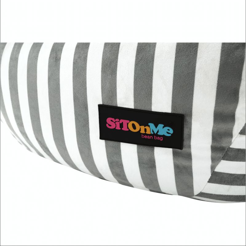 Sedací vak, 50cm, biela, sivá látka, LAPIN