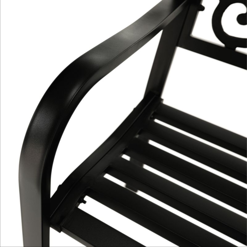 Záhradná lavička, 127cm, kov, čierna, VENDA