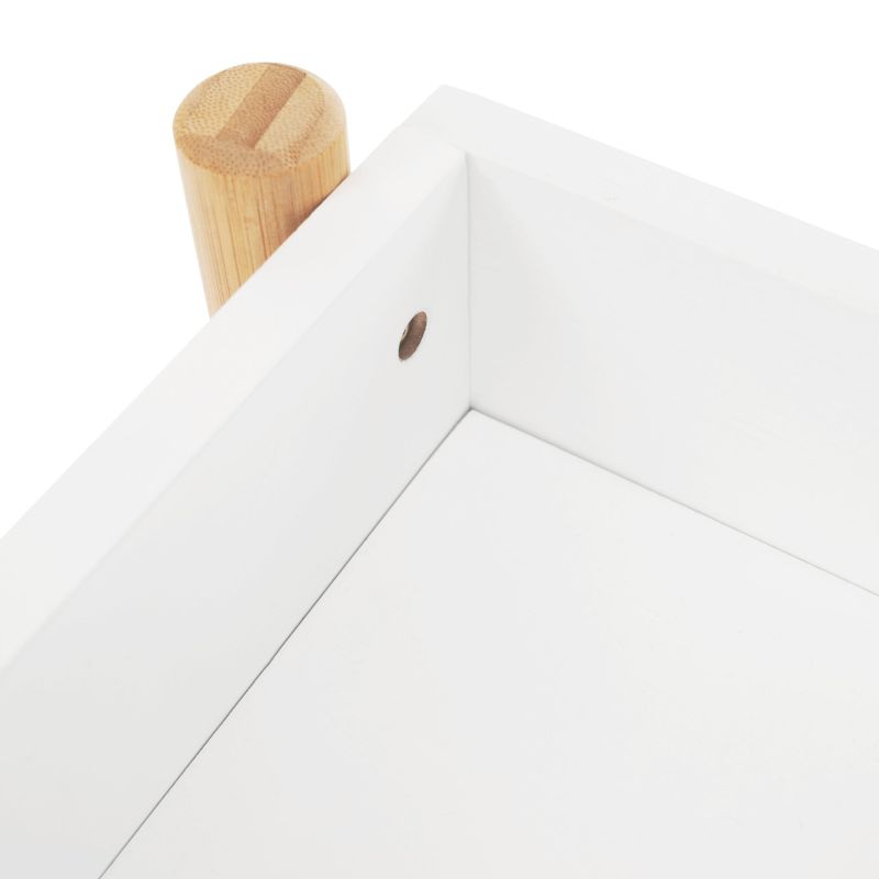 2-poličkový regál, 60cm, bambus, prírodný, biely, BALTIKA TYP 1