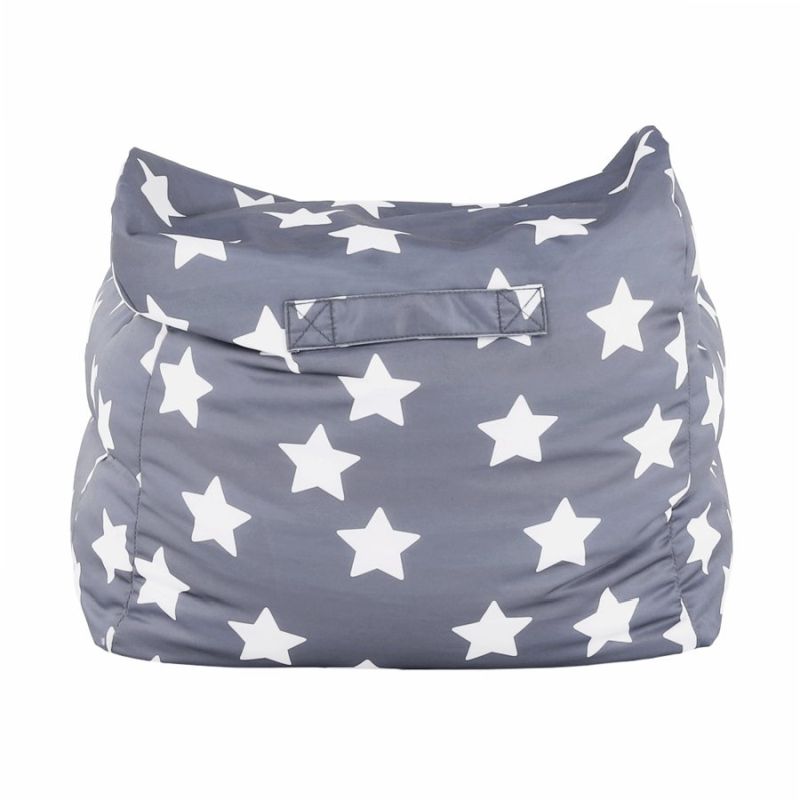 Sedací vak, 52cm, sivý, biely, vzor hviezdy, LURKO
