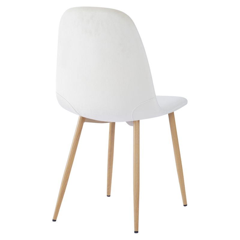 Stolička jedálenská, béžová Dulux Velvet  látka, nohy kov buk, LEGA NEW