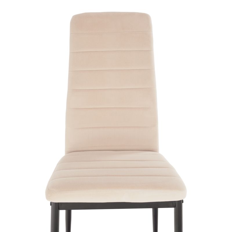 Stolička jedálenská, béžová Dulux Velvet látka, nohy čierny kov, COLETA NOVA