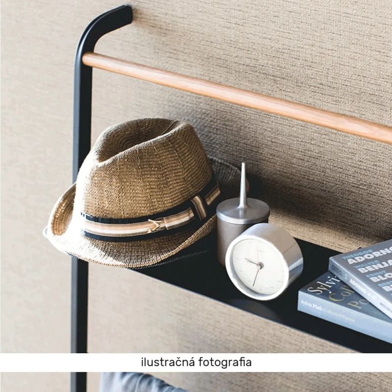 Vešiak, rebrík, 40cm, čierny, kov, BUBY