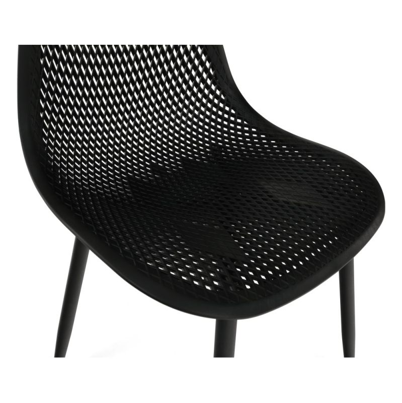 Jedálenská stolička, čierny plast, nohy kov čierny, TEGRA TYP 2