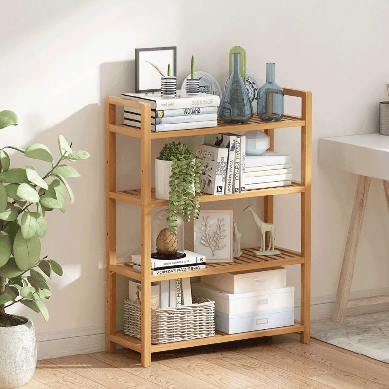 Regál, 53cm, 4-policový, prírodný bambus, FIORE TYP 2