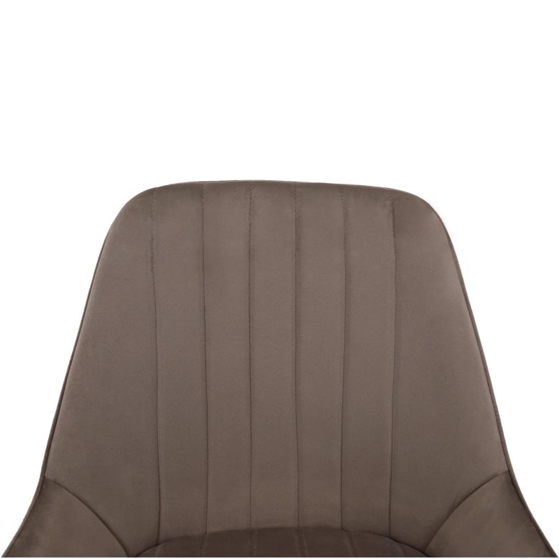 Jedálenská stolička, sivohnedá Taupe látka, nohy gold chróm zlatý, PERLIA