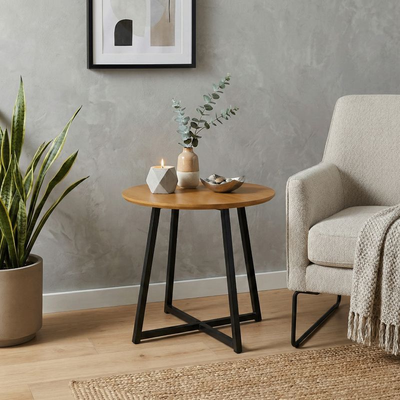 Príručný stolík, 50x50cm, dub, čierny, DELIK