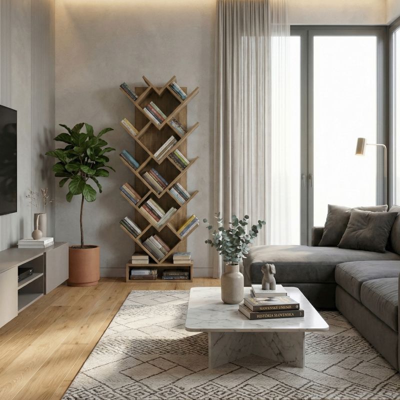 Regál, 59cm, hnedosivý dub, VEVEY