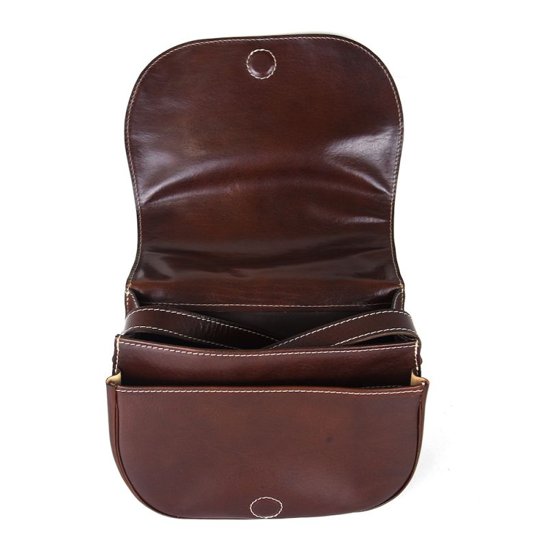 Luxusná kožená lovecká kabelka, skrytý magnet, hnedá farba