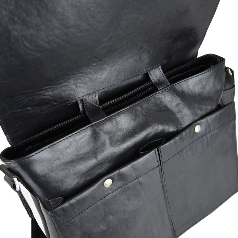 Luxusná kožená aktovka z prírodnej kože č.8388 v čiernej farbe