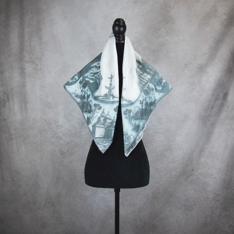 Módna hodvábna šatka SLOVENSKO WINTER, 90 x 90cm, Made in SLOVAKIA