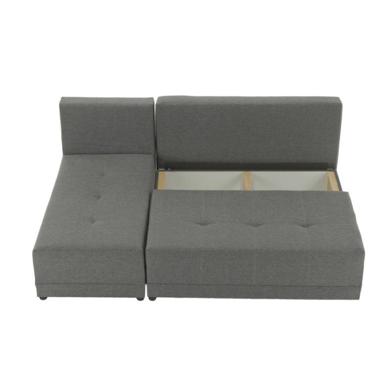 Rohová, sedacia súprava, látka sivá a čierna, ľavá, MEXX NEW