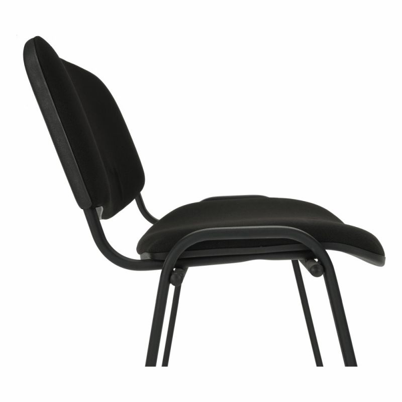 Kancelárska stolička, čierna látka, čierny kov, ISO NEW C11