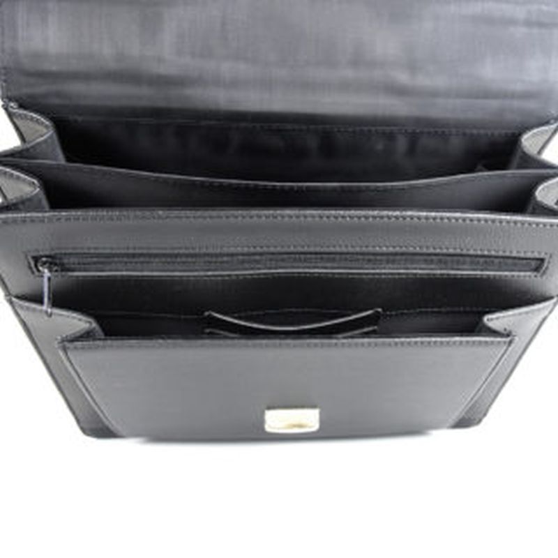 Luxusná kožená aktovka z pravej kože v čiernej farbe č.7516