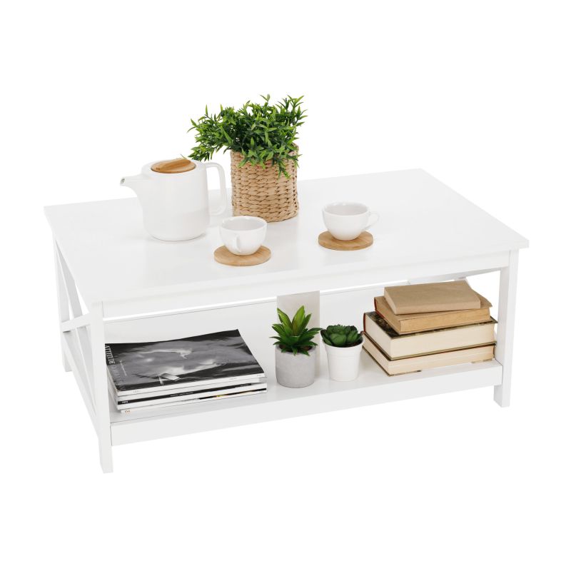 Konferenčný stolík, 87x54cm, biely, EDRIA