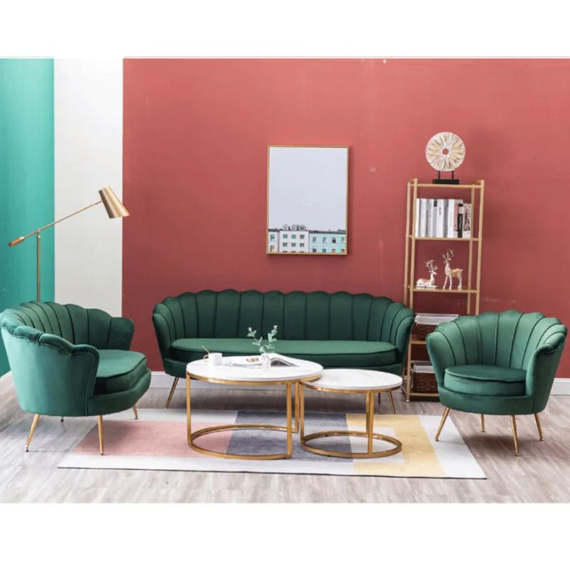 Lavica, Art-deco, nohy gold chróm, smaragdová látka, NOBLIN