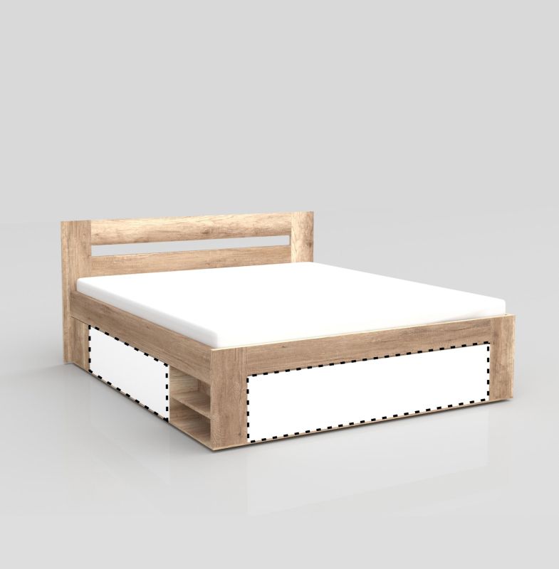 posteľ REA KIRA 180, dvojlôžko, dub vicenza